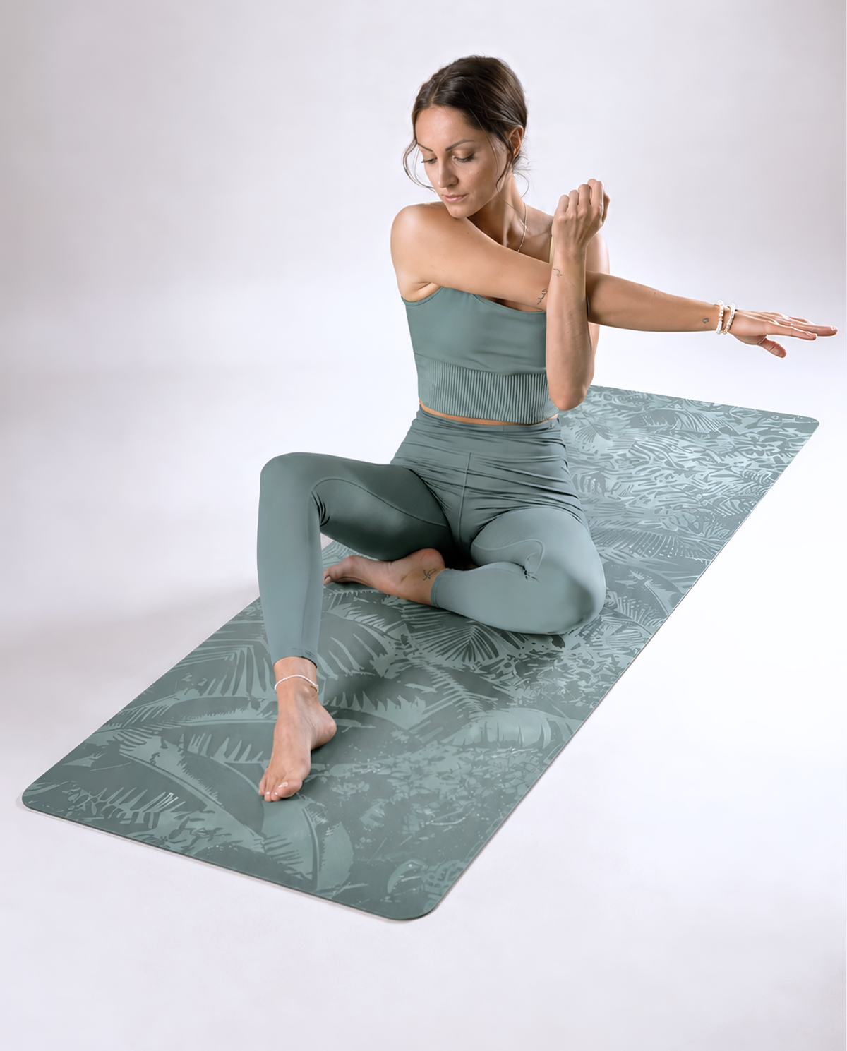 Yoga Mat Advanced Grip - Green Botanic